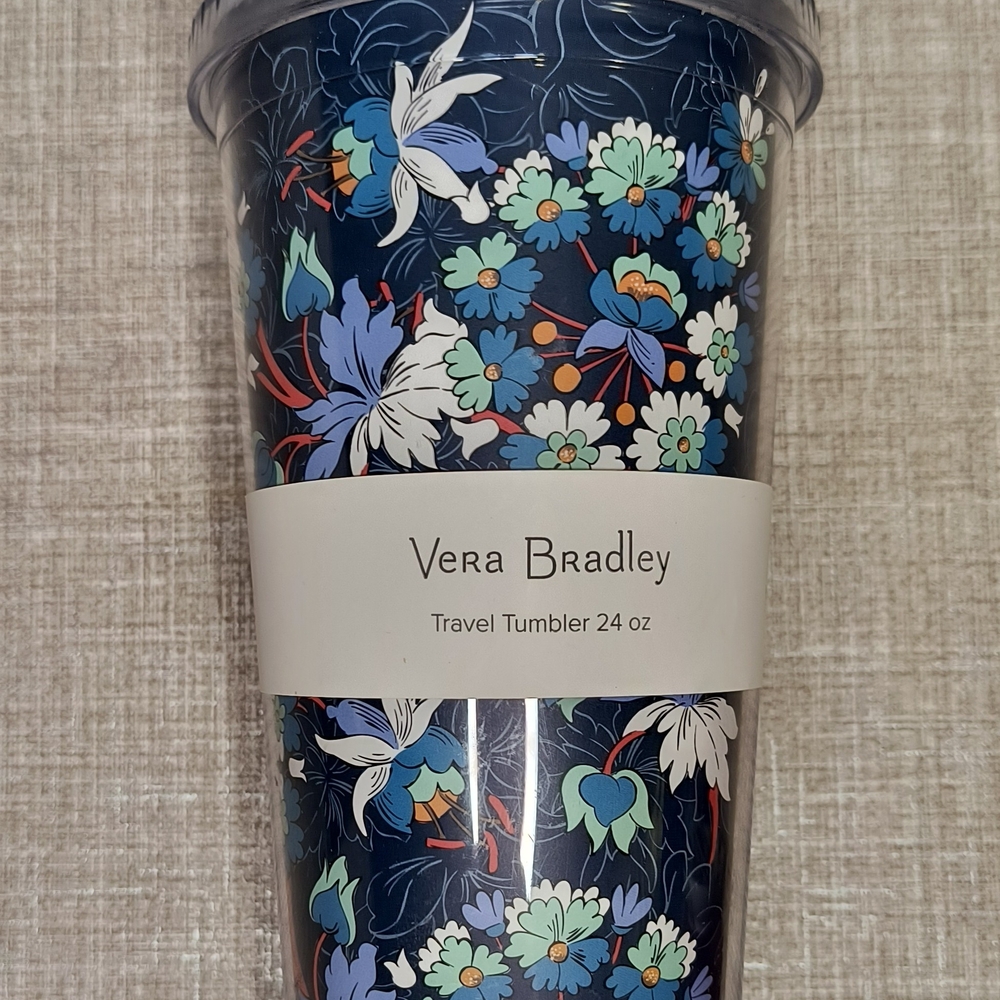 Vera Bradley Blue Floral Travel Tumbler